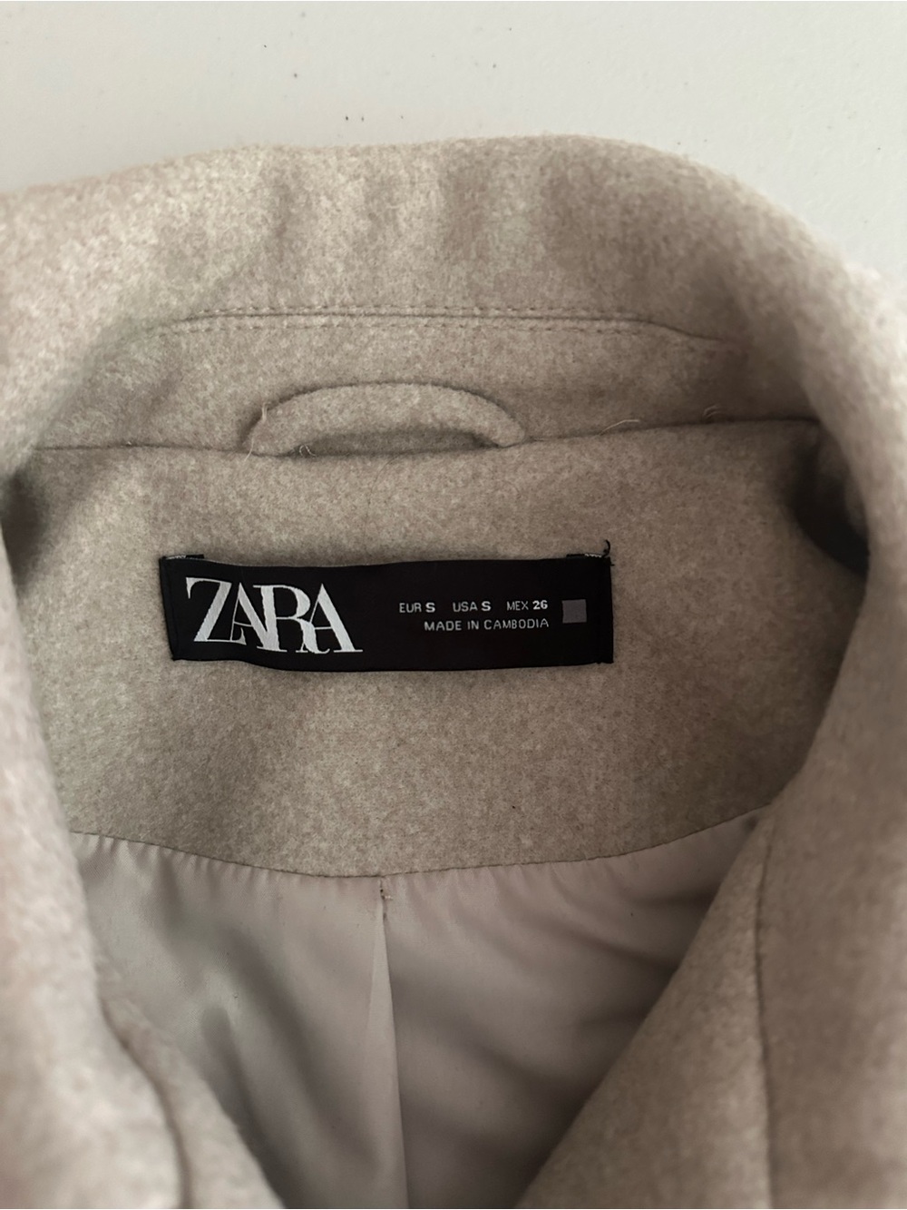 Zara Beige Cropped Shacket Jacket Size Small Neutral Minimalist Granola Coastal - Picture 3 of 7